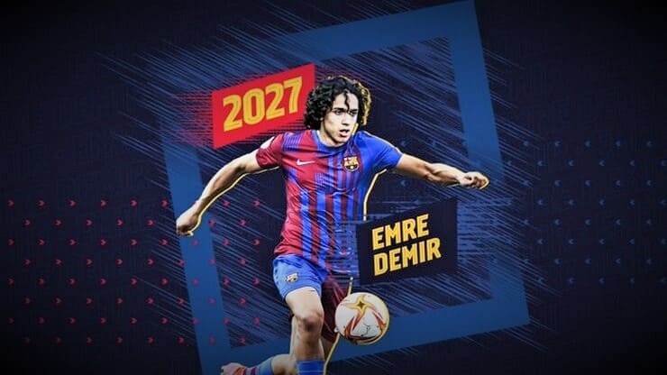 اللاعب إمره بقميص ناديه الجديد - برشلونة الإسباني يضم موهبة كروية تركية