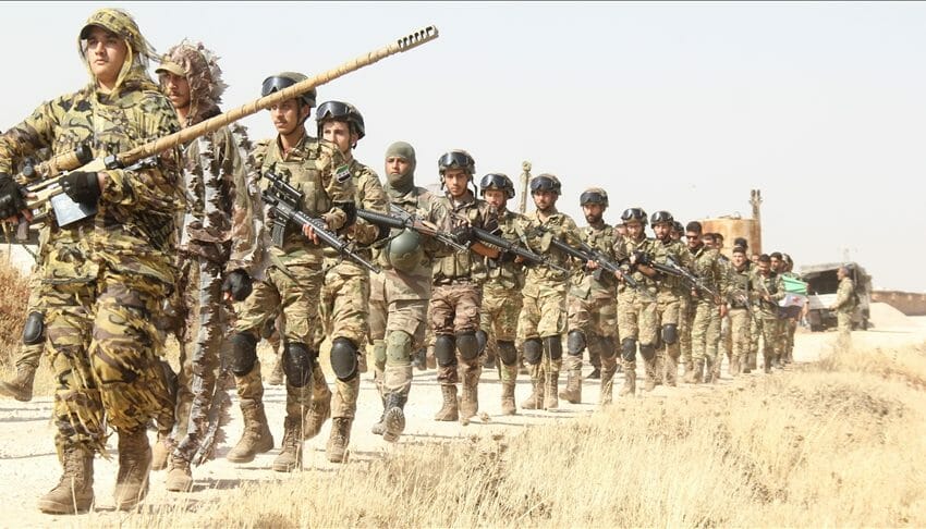  الجيش الوطني يجري تدريبات عسكرية على خطوط التماس شمال سوريا