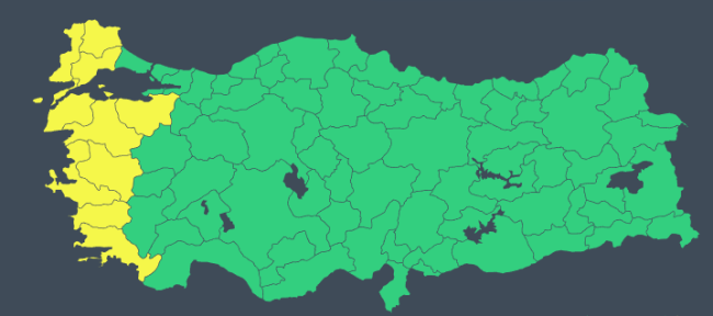  الأرصاد التركية تحذر من عاصفة قوية في 10 مدن