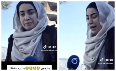 فيديو.. امرأة سورية تستغيث لإنقاذ زوجها وأطفالها من تحت الأنقاض
