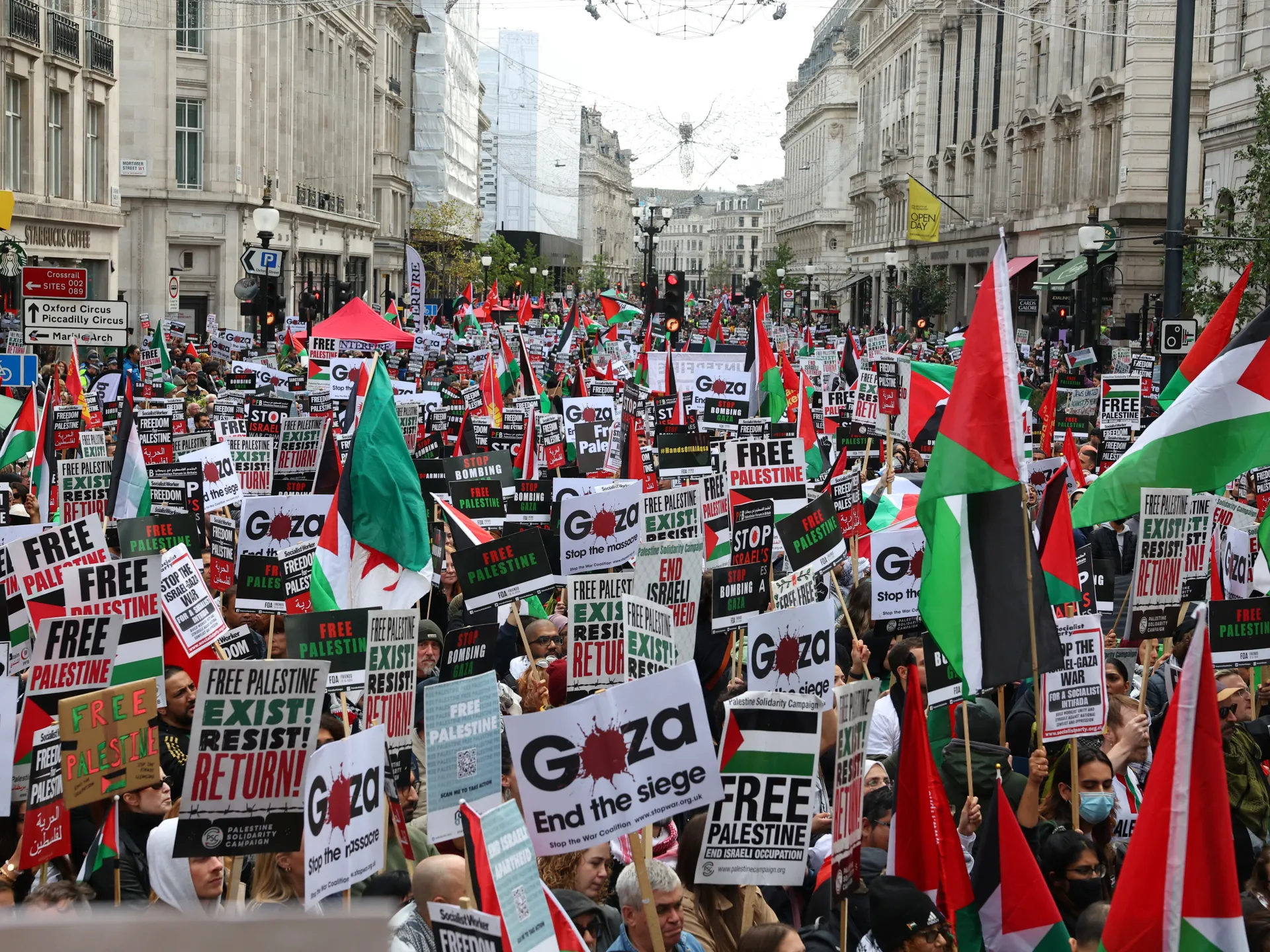 المسيرة الصامتة في لندن دعماً لغزة