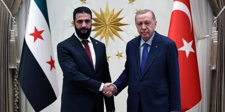 أردوغان يبحث مع الشرع آخر التطورات في سوريا