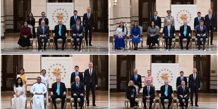 أردوغان يتسلم أوراق اعتماد سفراء 4 دول بأنقرة